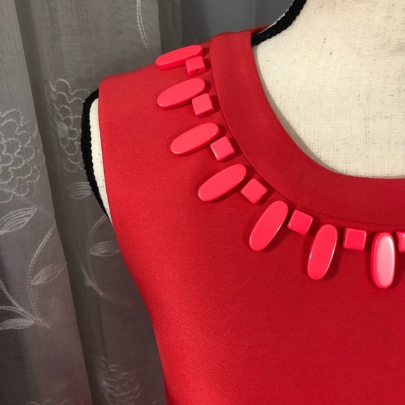 Kate Spade Red Dress Size 4 Beaded Neckline - Picture 16 of 16